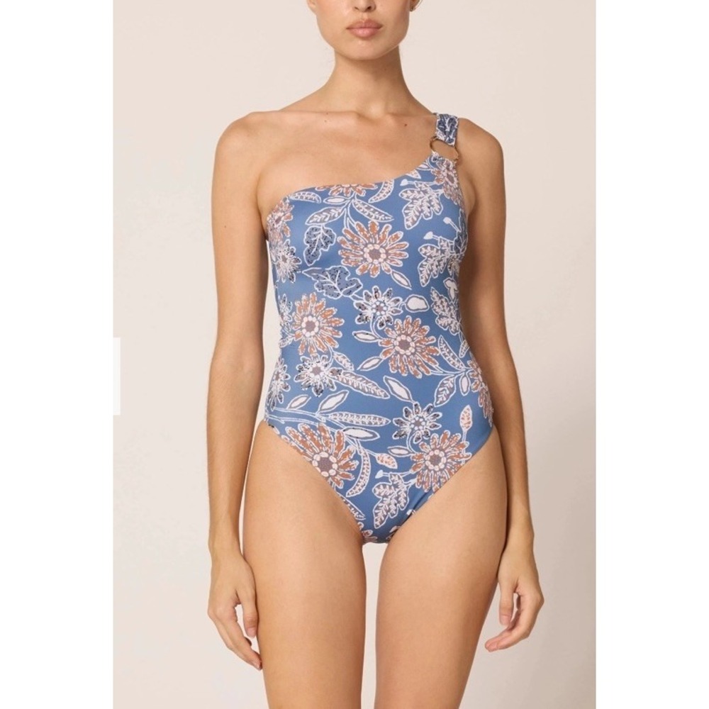NWT Cleobella Maya One Piece Swimsuit Magnolia Floral One Shoulder Size M $228